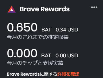 今月のbrave報酬