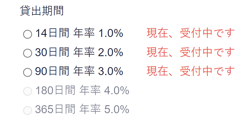 コインチェック貸仮想通貨 受付中